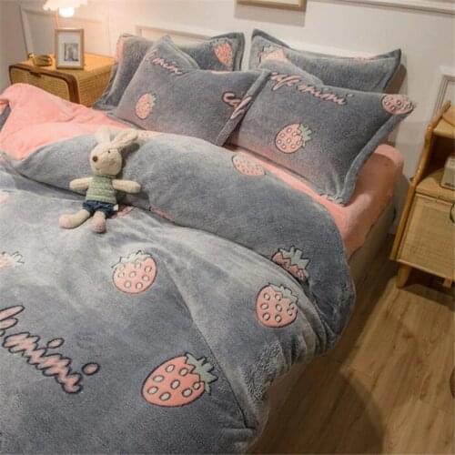 Home Textile 1pc Flannel Quilt cover Soft Warm Coral Fleece Blanket Winter Crystal Velvet Duvet Cover Solid Warm Comforter Cover