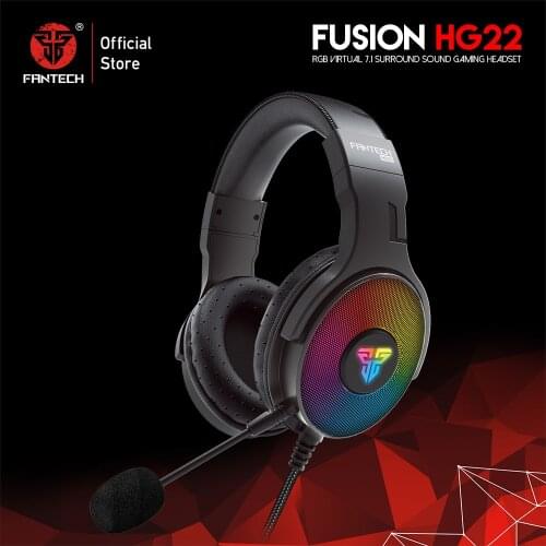 FANTECH HG22 RGB Gaming Headset USB 7.1 Virtual Headphones 3D Surround Sound Wired Earphones With Microphone For Computer Laptop