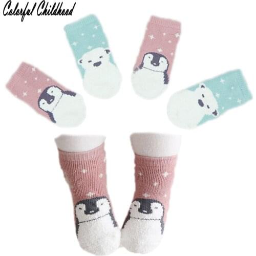 Ins Hot Unisex Lovely Cute Cartoon penguin baby Socks toddler Girls Boys Socks animal infant Soft Cotton thick socks 0-4 Y