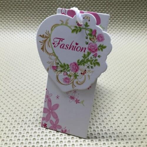 Custom heart shape cutting tags/paper hang tag/garment shirt dress tags printing/clothing printed label/clothing price tag brand