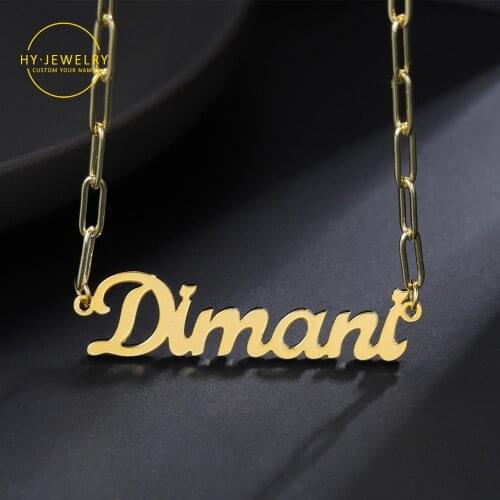 Custom Necklace With Name Personalized 18K Gold Plated Name Necklace For Women Gift Stainless Steel Jewelry Charm Choker BFF