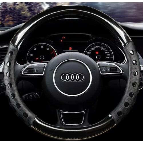 38CM PU Leather Sport Car Steering Wheel Cover Non-slip for Audi A1 8X A2 A3 A4 A5 A6 Avant Auto Accessories