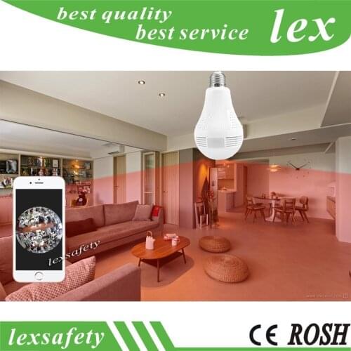 Bulb Lamp 1080P wireless wifi camera 2MP HD FishEye VR Panoramic security ip camera home 360 Degree Support 128GB