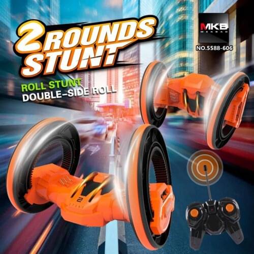 Electric 360 Degree Rotating Space Exploration Two Rounds Remote Control Stunt Car for Kids Birthday Gift