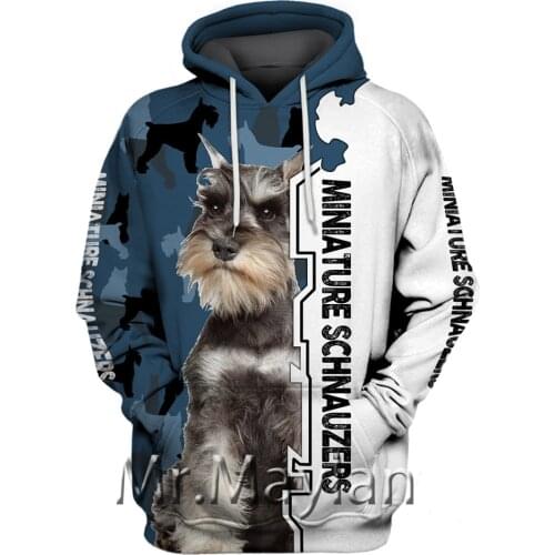 Miniature Schnauzers 3D Full Print Jacket Men/women Casual Streetwear Hoodies Boys Hip Hop Hood Sweatshirts Mens Hipster Clothes