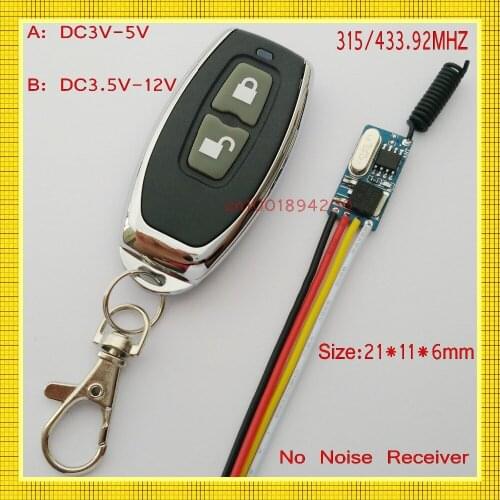 Mini Remote Control Switch 3V 3.7V 4.5V 5V 6V 7.4V 9V 12V Micro Mos No Sound Input Output Power Wireless Switch Lithium battery