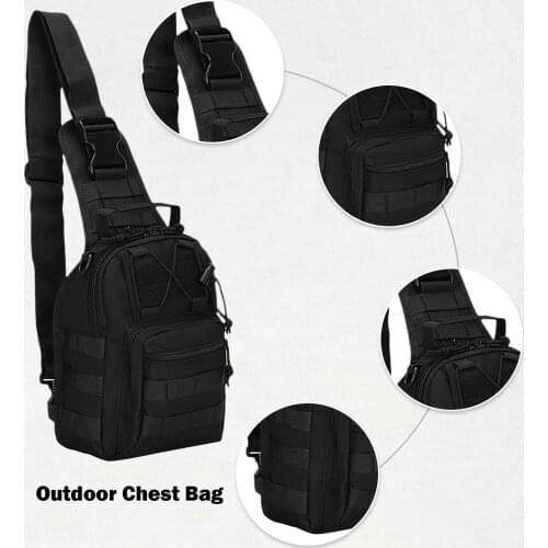 Protable Molle Chest Crossbody Shoulder Bags 600D Nylon EDC Crossbody Chest Pack for Outdoor Travel Camping Hiking Organize