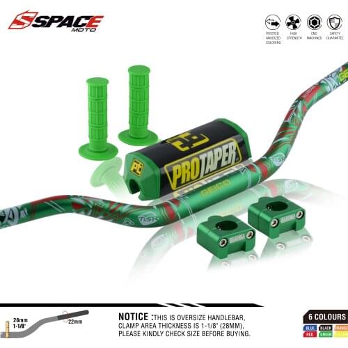 Handlebar For PRO Taper Pack Bar 1-1/8" Handle bar Pads Grips Pit Pro Racing Dirt Pit Bike Motorcycle CNC 28.5mm Adapter