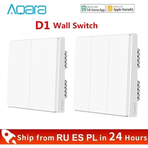 Xiaomi Aqara Wall Switch D1 Smart Zigbee Zero Line Fire Wire Light Remote Control Wireless Key WiFi Switches With/NO Neutral