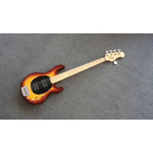 2016 new + factory + flame maple top ernie bass music man stingray 5 bass musicman bass guitar free shipping abalone inlays