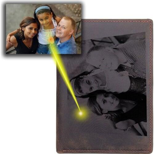 15.5x11x1.5cm top layer genuine leather passport cardholder wallet free name logo picture engraving gift customized