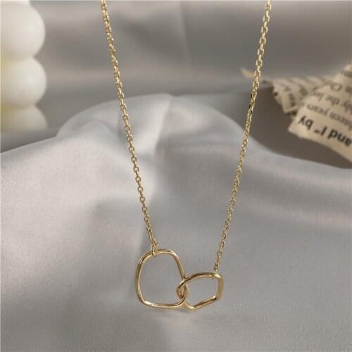 SHANGZHIHUA Korea cool breeze originality irregular necklace contracted geometrical double clavicle chain