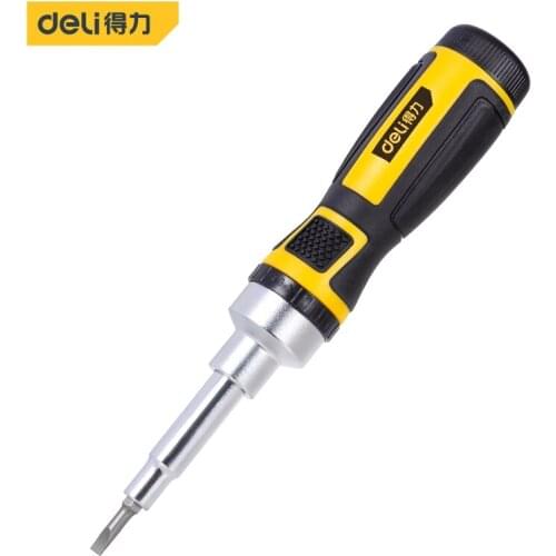Deli 16 In 1 Ratchet Screwdriver Chrome Vanadium Steel Three-Way Adjustable High-Torque Ratchet Head Screw Driver Repair Tool