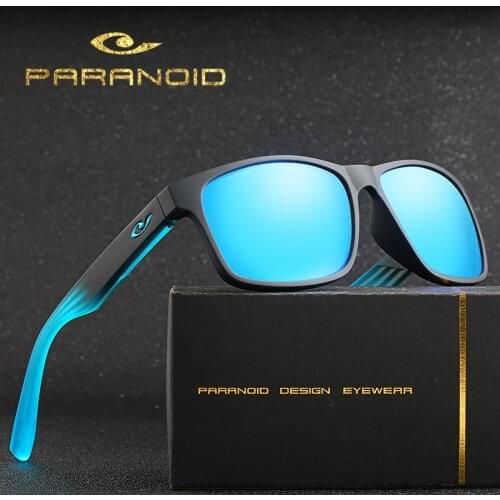 PARANOID Vintage Sunglasses Polarized Mens Sun Glasses For Men Driving Black Square Oculos Male 8 Colors Model 8019 P8019