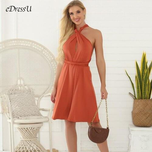 Convertible Sister Group Dress A-line Bridesmaid Dress Knee Length Guest Dress Sexy Vestido de Fiesta Robe de Soiree YSM-5532