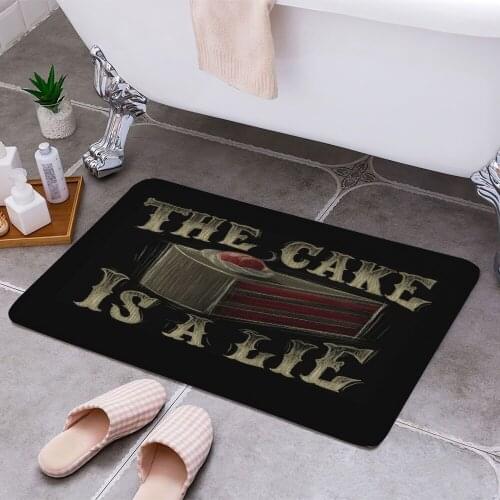 Portal The Cake is a Lie 3D Print Doormats Rectangle Non-Slip DoorMat Bedroom Kitchen Entrance Print Door rugs Dropshipping