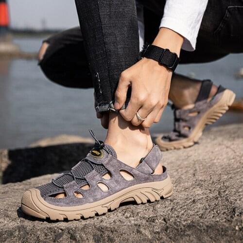 Sandalia Masculina Sandalhas Mens Dress Sandals For Men Summer Slip On Hollow Breathable Beach Shoes Mountain Sandal