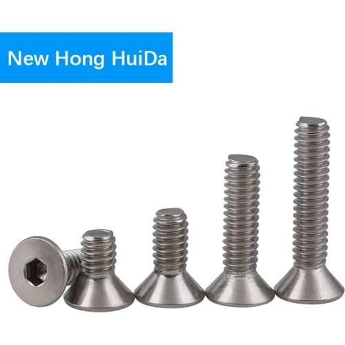Hex Flat Head Socket Cap Screw Hexagonal Metric Thread Countersunk Machine Bolt 304 Stainless Steel M5