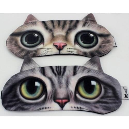3D Cute Cat Sleep Eye Mask Sleeping Night Soft Blindfold Lazy Eyes Patch Cover Breathable Bandage For Women Men Travel Relax
