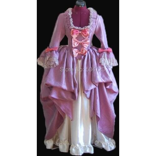Tailored!Purple Retro Colonial medieval Renaissance Reenactment Theater Rococo Marie Antoinette Civil war Victorian dress HL-371