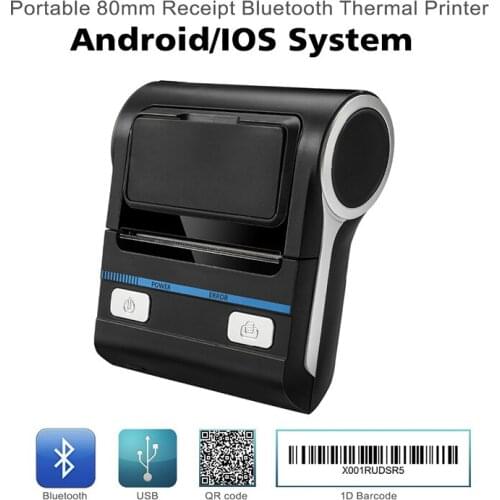 Thermal Printer Bluetooth Android Bluetooth receipt 80mm Thermal Portable Wireless Printer Mini Pos Printing Machine with case