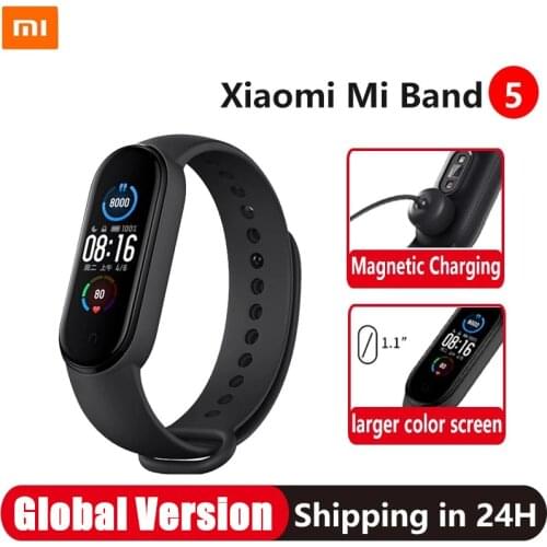 Xiaomi Mi Band 5 Smart Bracelet 1.1" AMOLED Colorful Screen Heart Rate Fitness Tracker Bluetooth 5.0 Waterproof Miband5
