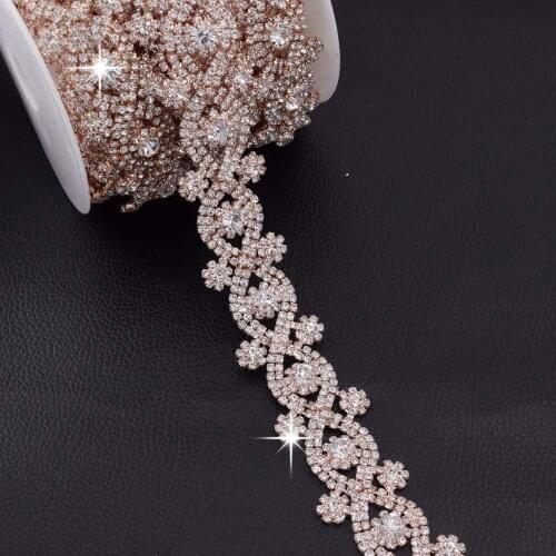 Cup Chain High Quality Silver Base Crystal clear sparse rhinestones Strass Density Rhinestone Cup Chain