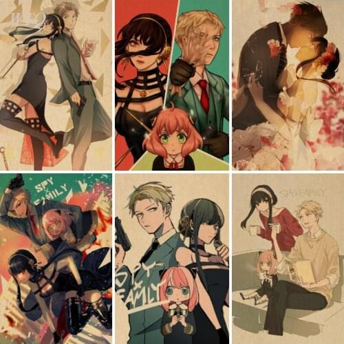 Japan Anime SPY FAMILY Anime Posters Retro Poster Wall Posters Home Decor Wall Art Canvas Painting Photos for Childrens Room