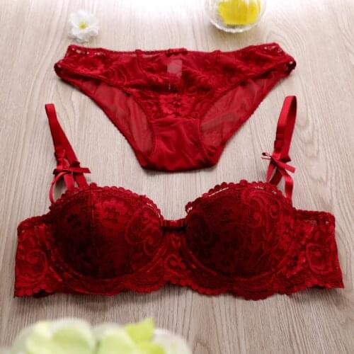 Plus size womens lingerie set cup lace sexy summer ultra-thin thin cup bra young girl underwear bra set