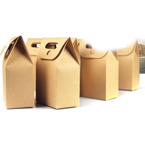 10*15.5*6cm 30pcs/lot Hot Natural Kraft Paper Bags,Party Gift Packing Box,Cookie/Candy/Nuts Bag/DIY Gift Handle Packing Box