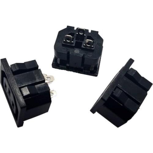 10Pcs 3Pin IEC320 C13 Female Panel Mount Power Inlet Socket AC 250V 10A
