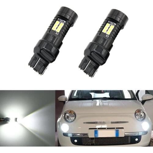 2pcs Xenon White High Power LED Bulbs fit For 2009-2018 Fiat 500 500L Daytime Running Light