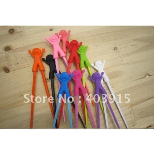 2012 hot cute cartoon Connected Chopsticks,children and foreigners learning chopsticks,,freeshipping 100pcs