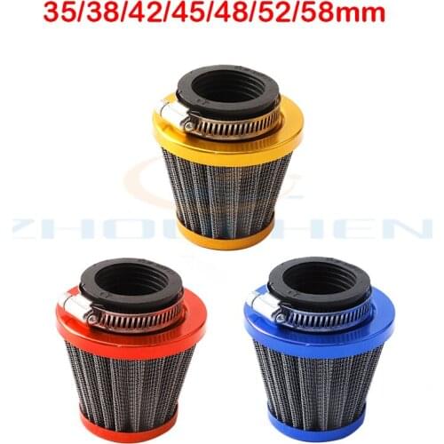 35/38/42/45/48/52/58mm Motorcycle Mushroom Head Air Filter Clamp On Cleaner 3Colors