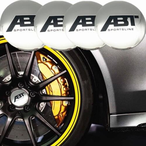 FDIK 4pcs 56.5mm ABT logo aluminum car emblem Wheel Center Hub sticker Rim badge For Volkswagen vw Golf 5 6 MK6 MK7 car styling