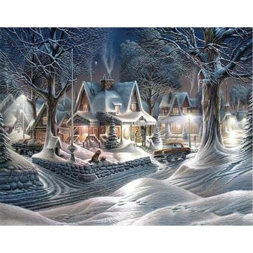 New 5d DIY Diamond Painting Snow House Home Decoration Full Mosaic Crafts Embroidery Cross Stitch Kits For Needlework