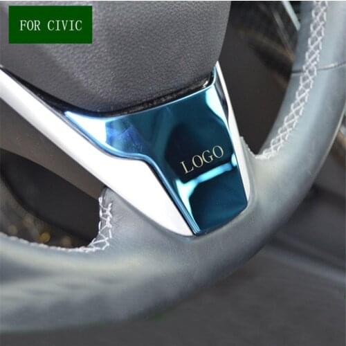 Car Stying Interior Wheel Button Cover Trim Stainless Steel Steering Wheel Button Cover For Honda Civic 2016 2017 Accessories