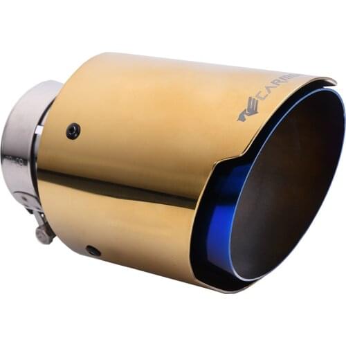 Car Universal Burnt Blue Stainless Steel Exhaust Tip Golden Color Cover Muffler Tip for BMW BENZ Audi VW Golf Parts
