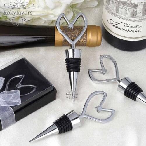 FREE SHIPPING 10pcs/lot !Elegant Heart Wine Stopper Wedding FavorsBottle Stopper Party Favors Ideas Bridal Shower Sweet Gifts