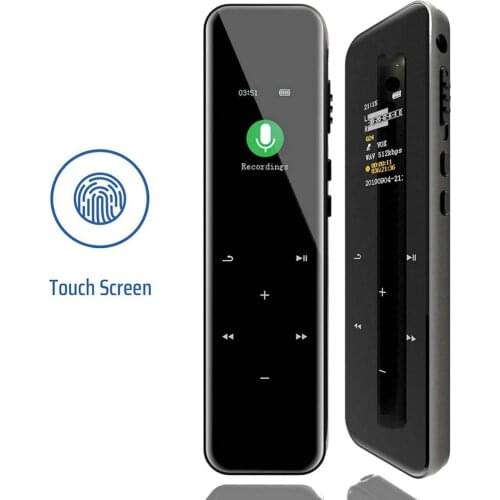 Digital Voice Recorder 16GB 1536kbps Touch Screen High Recording Noise Reduction Easy Operation Auto Activation MP3 Record V93