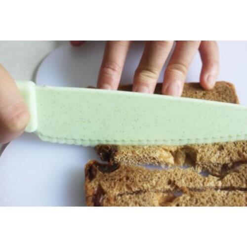 Kids Kitchen Plastic Knife Cook Tools For Vegetable Fruit Dessert Cake Bread 2PCS