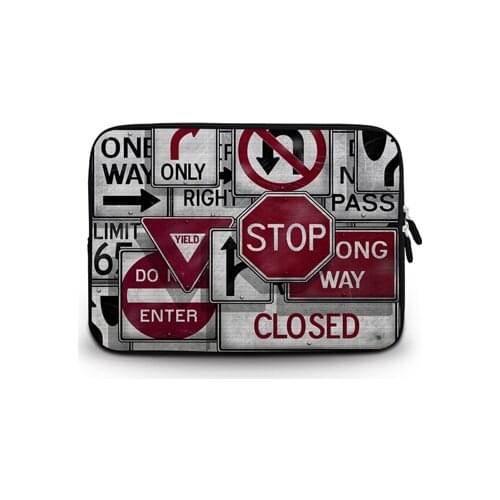 Traffic sign Laptop Sleeve Bag For Macbook Air Pro Retina 11 12 13 15 Inch Notebook bag Cover Case for Macbook Touch Bar