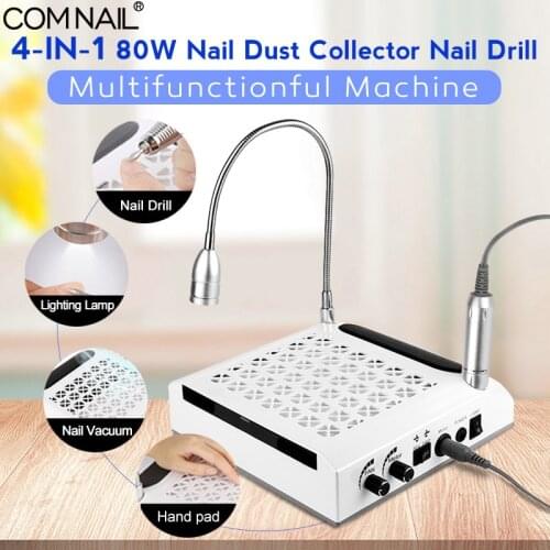 Four-In-One Electric Nail Vacuum Cleaner & Nail Drill Machine & Lighting Lamp 80W Hight power Professional Manicure Tools