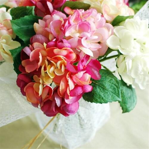 Artificial hydrangea silk flowers flores artificiales fake flowers hydrangea artificial flowers for home wedding decoration