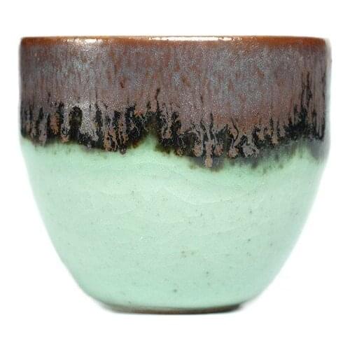 Rust Glaze Ceramic Tea Cup Chinaware Kiln Change Red Pinming Cup Vintage Tea Bowl Service Accessories Home Decor