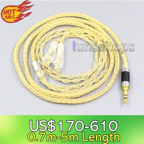 LN006493 8 Cores 99.99% Pure Silver + Gold Plated Earphone Cable For FOSTEX TH900 MKII MK2 TH-909 TR-X00 TH-600 Headphone