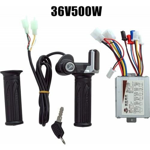 1x Electric Bike 24-48V 250W-1000W Brushed Controller Throttle Grip Set For Scooter EBike Motor 1 Pair Twist Throttle Handlebar