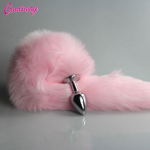 Pink Fox/Dog Tail Metal Furry Anal Plug Sexy Toys Butt Plug BDSM Flirt Anus Plug For Women WILD cat Tail Adult Toy roleplaying