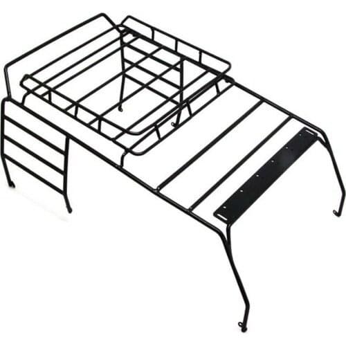 Metal Roof Rack Roll Cage & LED Light for 1/10 RC Crawer Axial SCX10 313MM Wheelbase Jeep Wrangler Body Shell