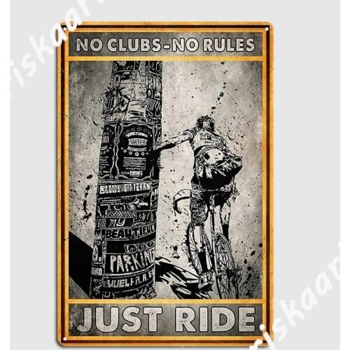 Just Ride Cycling Metal Sign Plates Kitchen Cinema Kitchen create Tin sign Poster